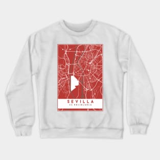 Sevilla es rojiblanca - Seville - Street Map Crewneck Sweatshirt